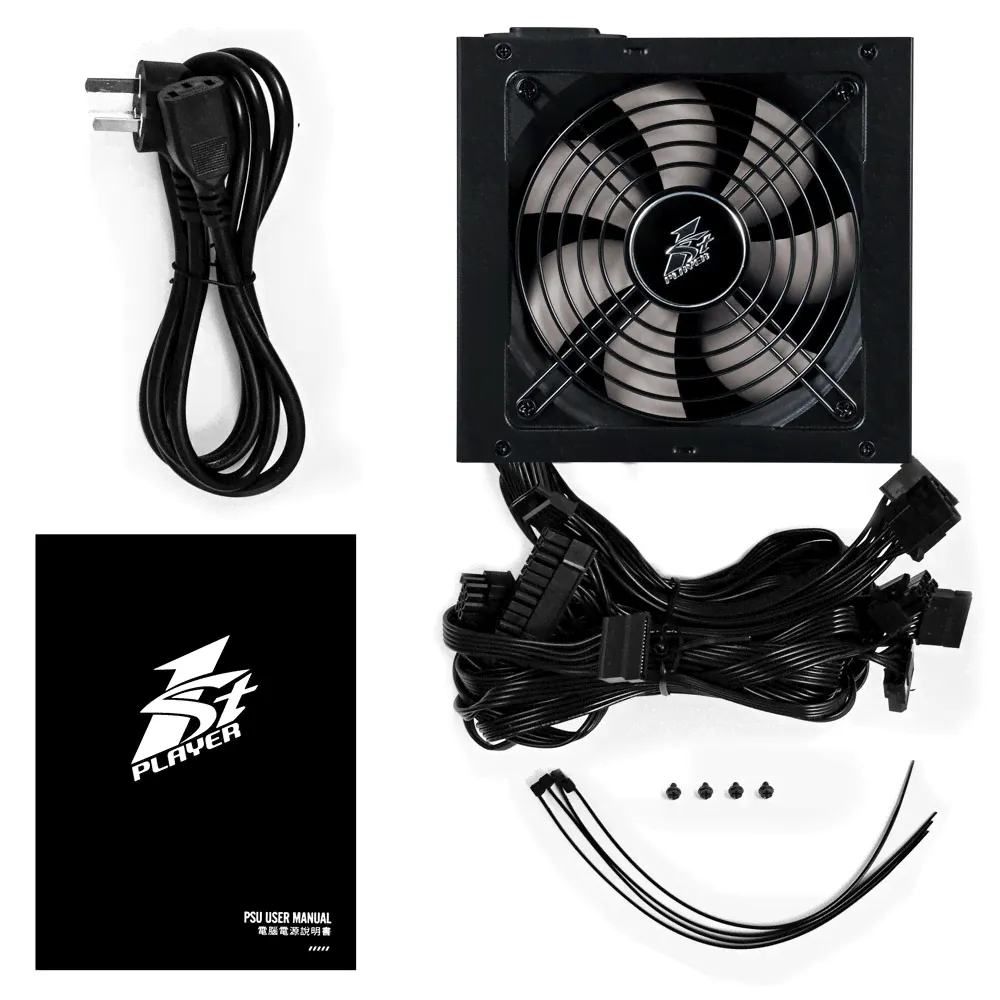 Блок питания 1STPLAYER DK PREMIUM <PS-500AX> 500W ATX v2.4 (24+­2x4+­2x6/­8пин)-0