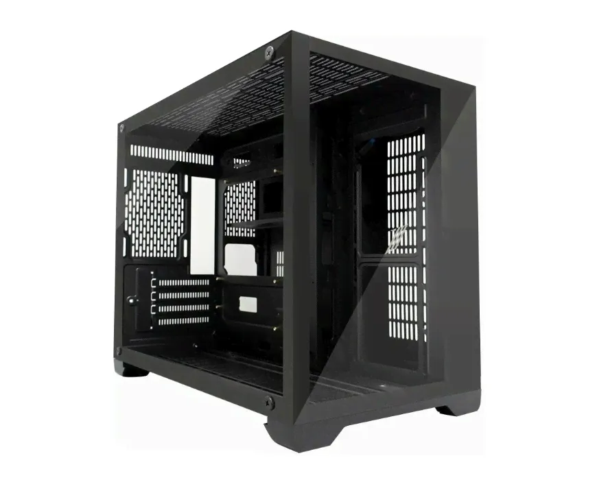 Корпус ATX Б_БП 1STPLAYER MEGAVIEW MV7 Black (USB, Audio, черный)[MV7-BK]
