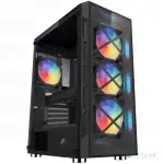 Корпус Miditower 1STPLAYER FIREBASE XP-G <XP-G-BK-4F1> Black ATX без БП-4