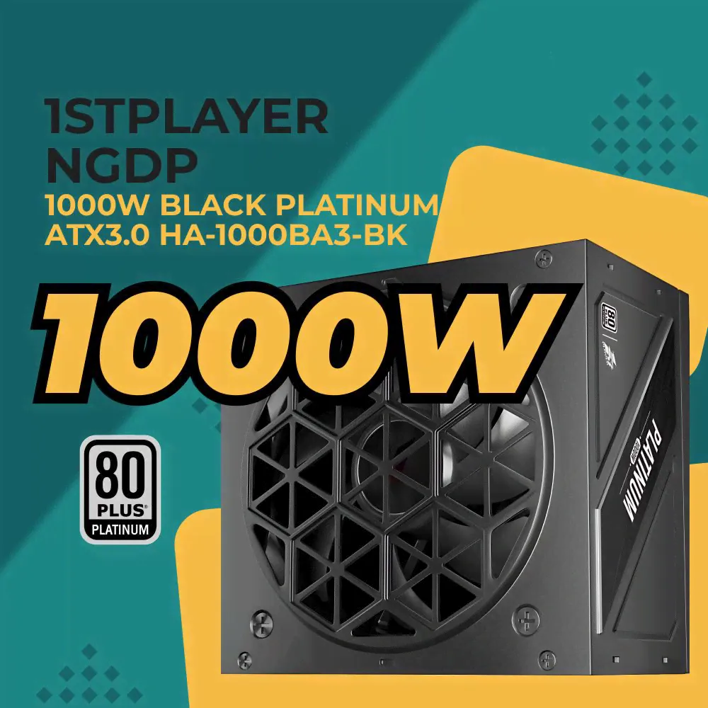 Блок питания для компьютера 1STPLAYER NGDP Platinum 1000W Black / ATX3.0, APFC, 80 PLUS Platinum