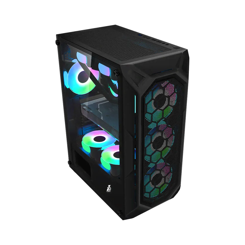 Корпус 1STPLAYER FIREBASE X6, Midi-Tower, без БП, черный
